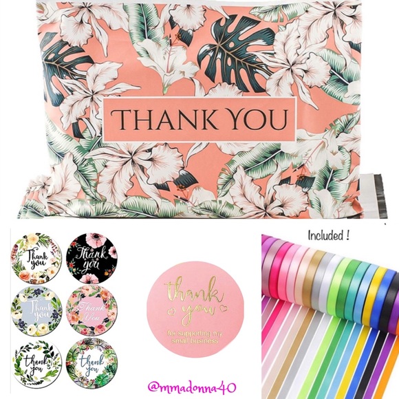 It's a Wrap! Other - NEW Posh Packages "Thank you!" Gift Wrap Shipping Supplies Set ~ Tropical 4 Item